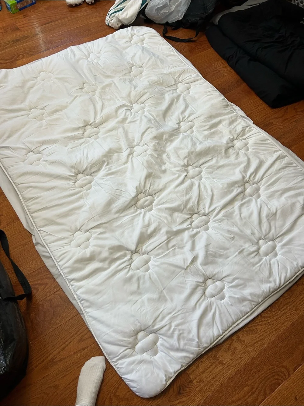 White Quilted Mattress Topper Pad - Plush Comfort